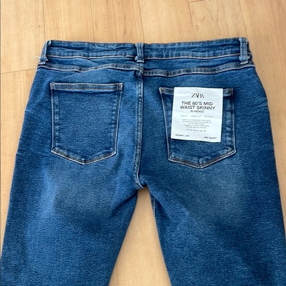 Zara 80s mid waist  Skinny Jeans 12 - Picture 10 of 11